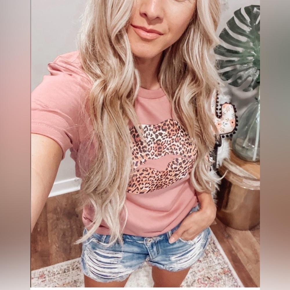 Leopard Print Pink Women's Top